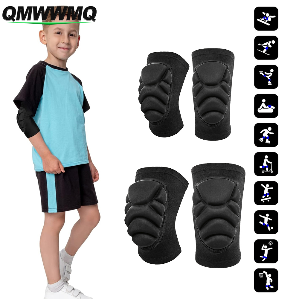 Cycling Safety Gear For Kids - 1ペアの子供用保護膝と肘パッドセット、青少年の男の子と女の子向け、バスケットボール、サイクリング、アウトドア用の柔軟な安全装備