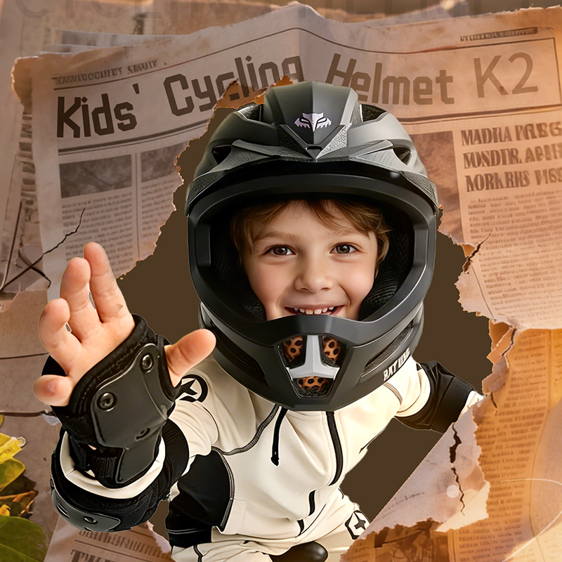 Cycling Safety Gear For Kids - BATFOX キッズ フルフェイス サイクリング ヘルメット MTB