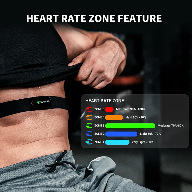 Cycling Zwift - COOSPO H9Z 充電式心拍数モニター フィットネスサイクリング用 BT5.0 ANT+