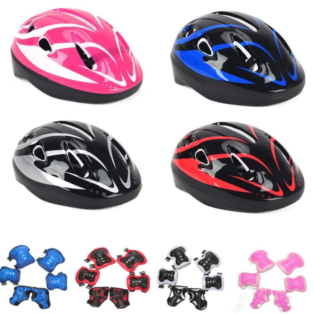 Cycling Safety Gear For Kids - 子供用の膝と肘のパッド、リストガード、スポーツ保護具、スクーター、スケートボード、スケート、サイクリング、安全セット、男の子、女の子、4〜12歳