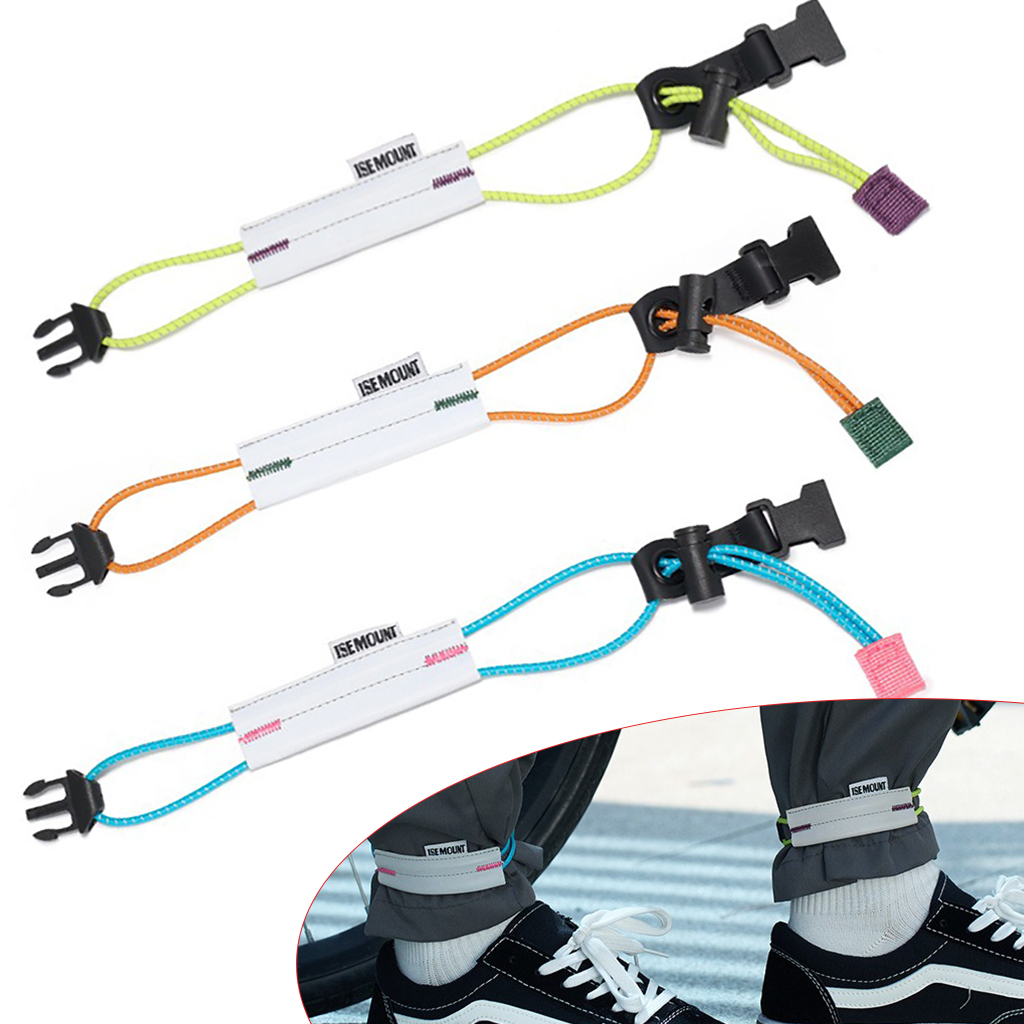 Cycle Gear - 反射サイクリングパンツストラップ調節可能な自転車レッグクリップストラップ蛍光安全反射バンドロードバイク夜間走行用ギア