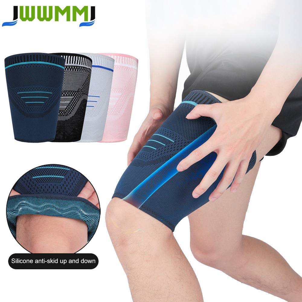 Cycling Quads - 1/2個入り太もも圧縮スリーブ、大腿四頭筋とハムストリングサポート、男女兼用上腿スリーブ、通気性のある弾性素材