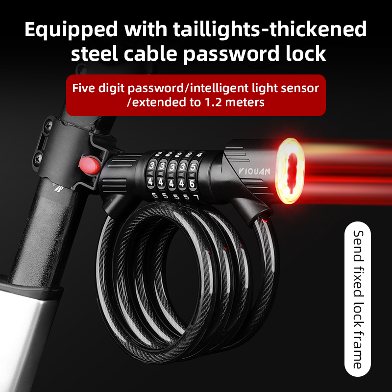 自転車用スチールケーブルロック 1.2m 5桁ダイヤル式 盗 - Bike Tail Light のレビューと価格