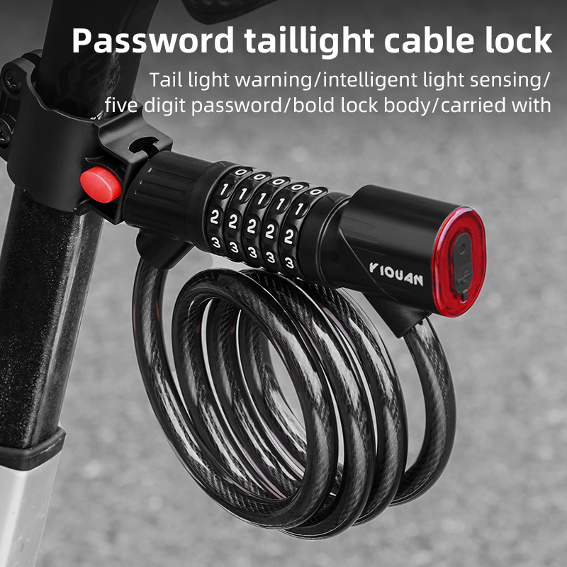 自転車用スチールケーブルロック 1.2m 5桁ダイヤル式 盗 - Bike Tail Light のレビューと価格