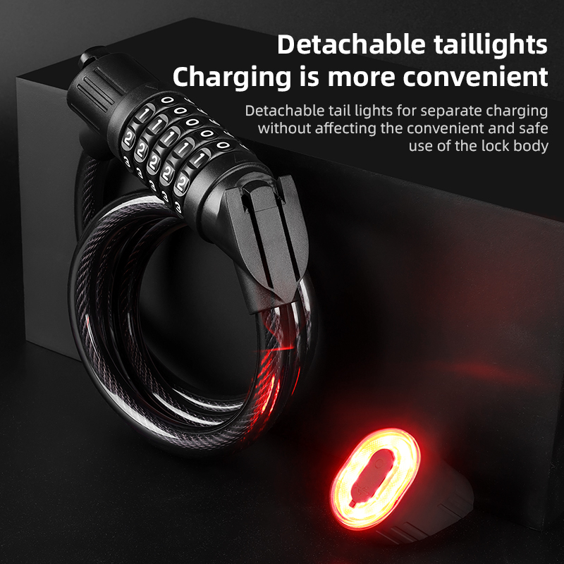 自転車用スチールケーブルロック 1.2m 5桁ダイヤル式 盗 - Bike Tail Light のレビューと価格