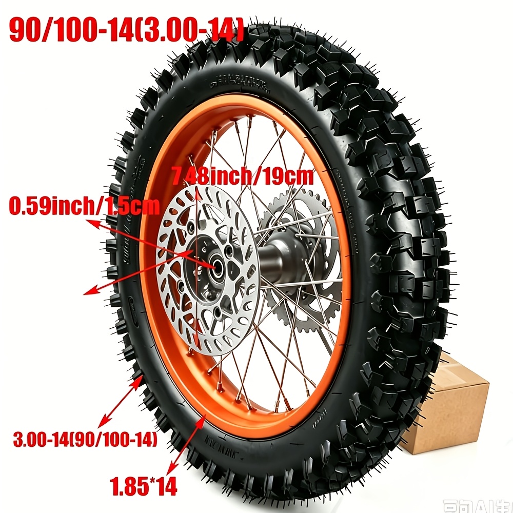 14インチリアホイールタイヤアセンブリ 90/100-14  - Road Bike Tire のレビューと価格