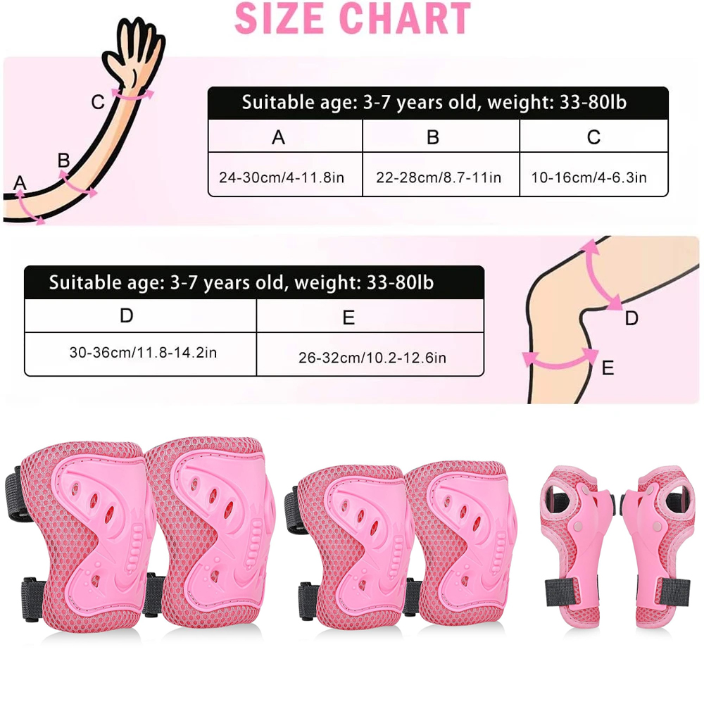 6 in 1 キッズプロテクターセット 膝パッド 3-10歳 - Cycling Safety Gear For Kids のレビューと価格
