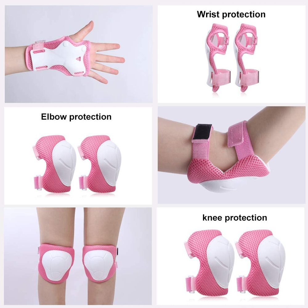 6 ピース/セット保護具セット子供用子供膝パッド肘パッドリス - Cycling Safety Gear For Kids のレビューと価格
