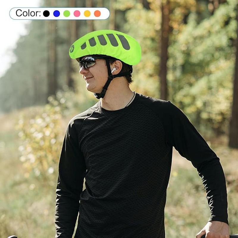 自転車ヘルメットレインカバー 反射ストリップ付き 防水防風自 - Cycling Visibility Gear のレビューと価格