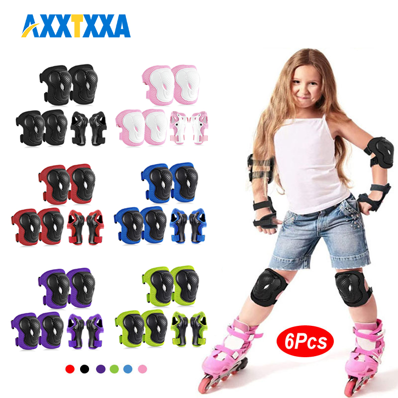 6個入り子供用膝パッド肘パッドガード保護ギアセットローラース - Cycling Safety Gear For Kids のレビューと価格