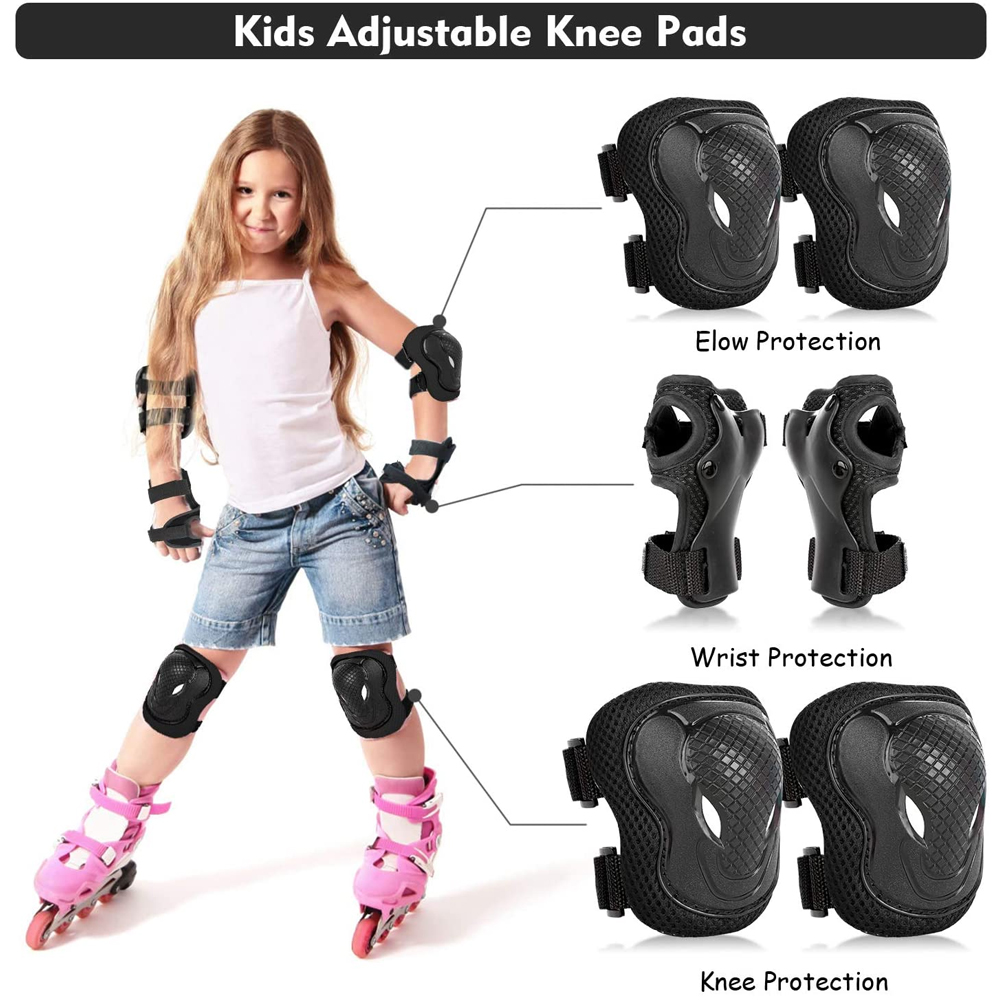 6個入り子供用膝パッド肘パッドガード保護ギアセットローラース - Cycling Safety Gear For Kids のレビューと価格