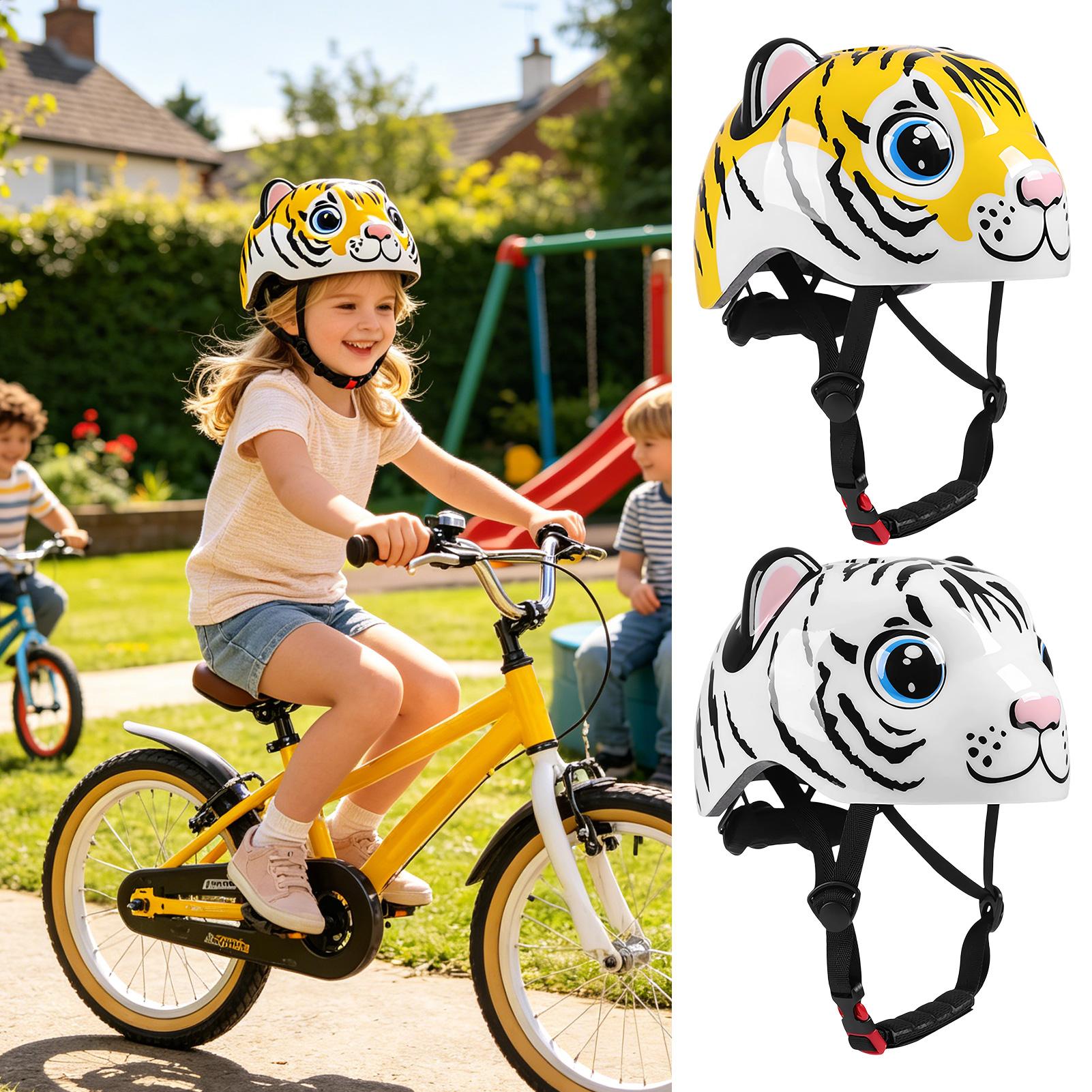 キッズヘルメット タイガーパターン 調節可能な安全装備 男の - Cycling Safety Gear For Kids のレビューと価格