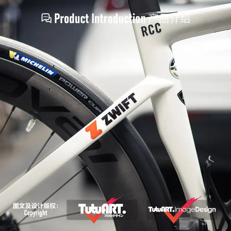 4 個 Zwift 自転車フレームトップチューブステッカー  - Cycling Zwift のレビューと価格