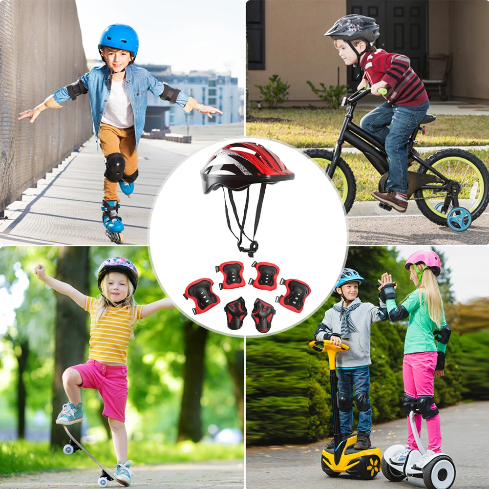 7 個の自転車スポーツ保護具セット調整可能な子供用安全スケー - Cycling Safety Gear For Kids のレビューと価格